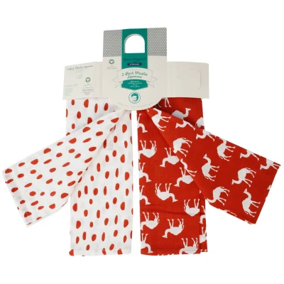 Sense Organics Spucktücher Musselin Bio Baumwolle 2er Set camel rusty red und dahes Maße 80 x 80 cm