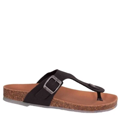 Shoezuu Vegan Vegane Toe Post Zehentrenner Sandalen schwarz