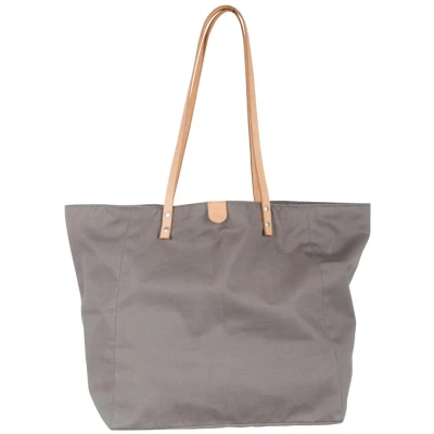 Shopper Baumwolle mit Lederdetails