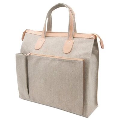 Shopper aus Leinen und Leder von Thielemann