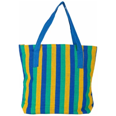 Shopper gestreift blau / grün / gelb - Plastikfrei -