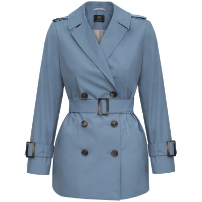 Short Blue Trench Coat