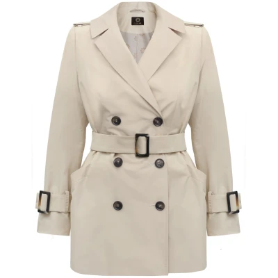 Short Light Beige Trench Coat