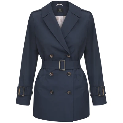 Short Navy Blue Trench Coat