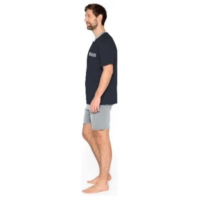 Shorty Pyjama aus reiner Bio-Baumwolle, nachtblau