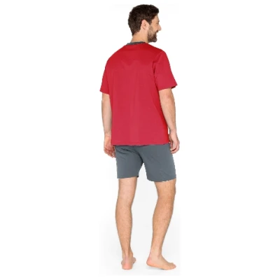 Shorty Pyjama aus reiner Bio-Baumwolle, weinrot