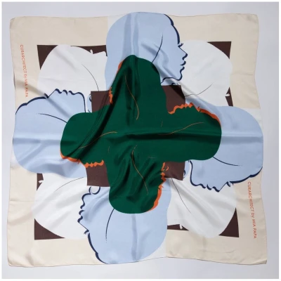 Silk Scarf - Green Blue
