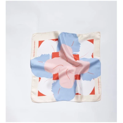 Silk Scarf - Light Blue Orange