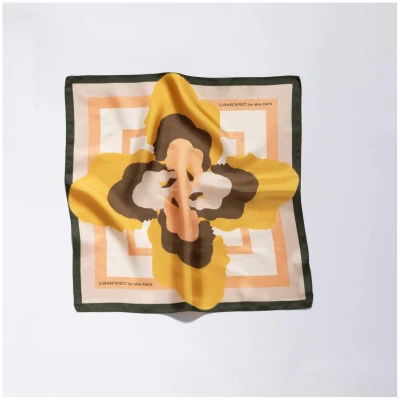 Silk Scarf - Yellow Brown