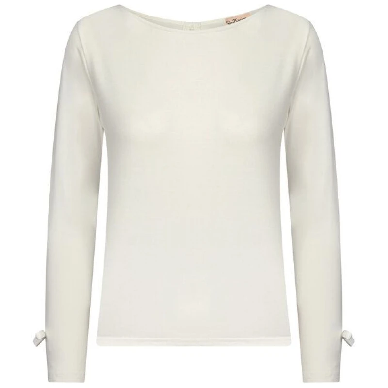 SinWeaver alternative fashion Brautoberteil schlicht langarm mit Zierschleifen
