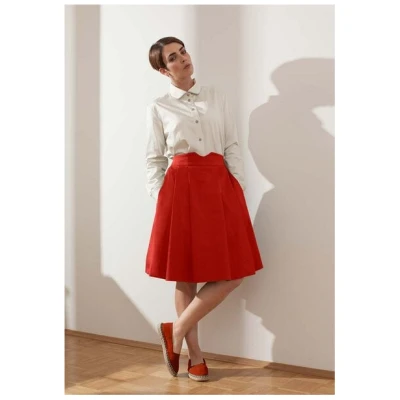 SinWeaver alternative fashion Langer Rock, Faltenrock ausgestellt mit Taschen Viskose