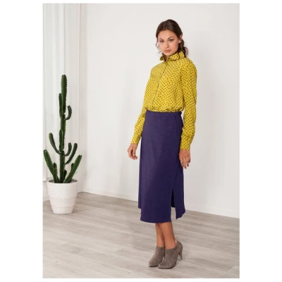 SinWeaver alternative fashion Langer Rock Leinen Maxirock grau oder blau