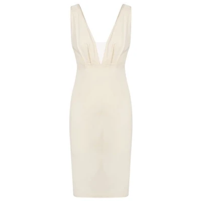SinWeaver alternative fashion Schlichtes Brautkleid knielang mit V-Ausschnitt