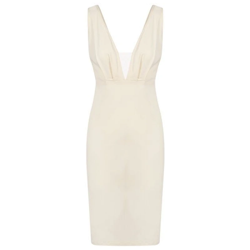SinWeaver alternative fashion Schlichtes Brautkleid knielang mit V-Ausschnitt