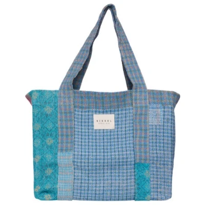 Sissel Edelbo Damen vegan Shopper Tasche Bellis Kantha Blau