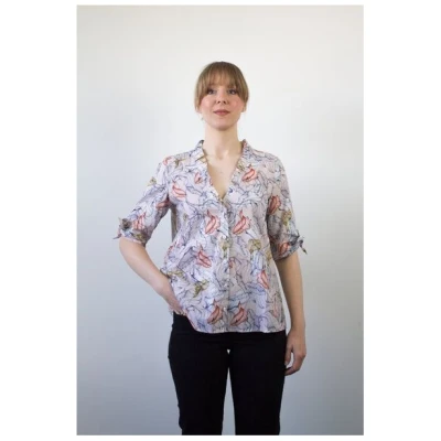 Skrabak Damen Bluse aus Bio-Baumwolle "Britta" mit floralem Muster
