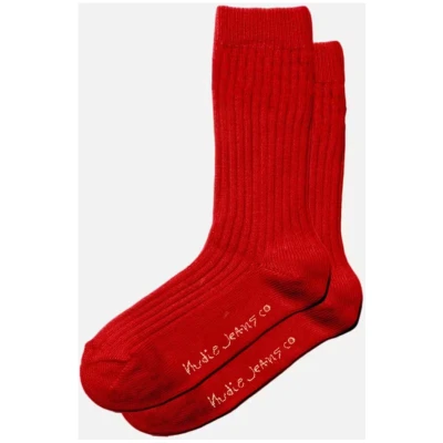 Socken Cotton Ribbed Rot