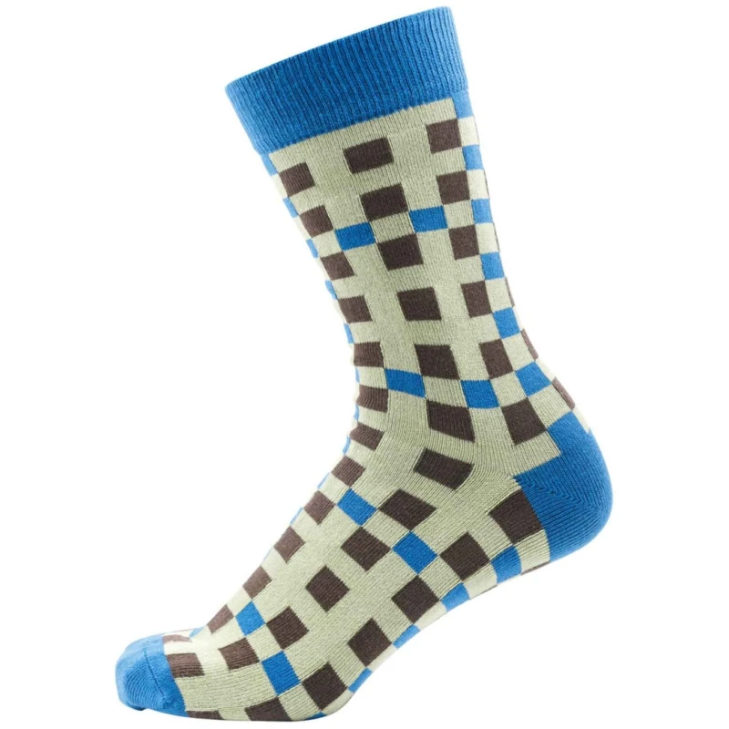 Socken Karo braun / blau Gr. 35-38