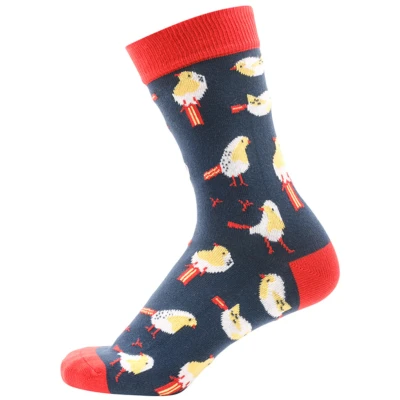 Socken Vogel blau / rot Gr. 35-38