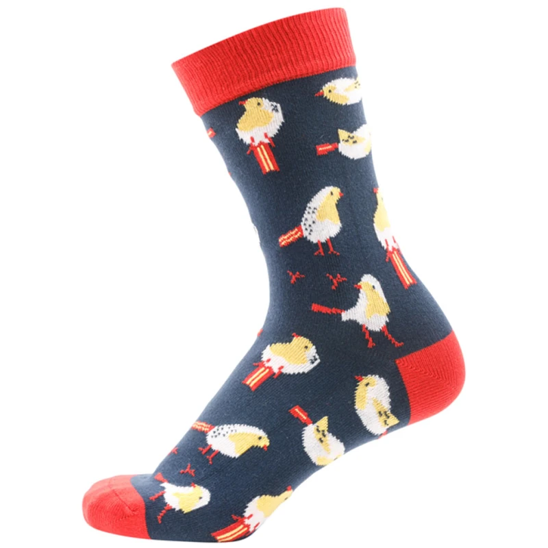 Socken Vogel blau / rot Gr. 35-38
