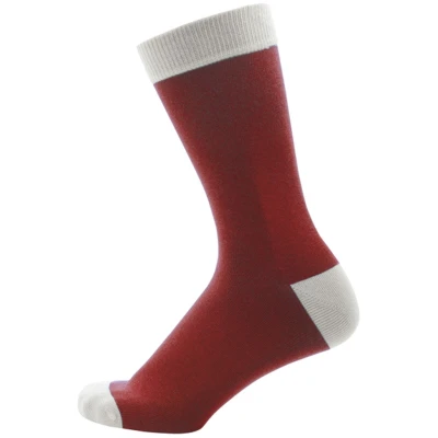 Socken uni rot / creme Größe 35-38
