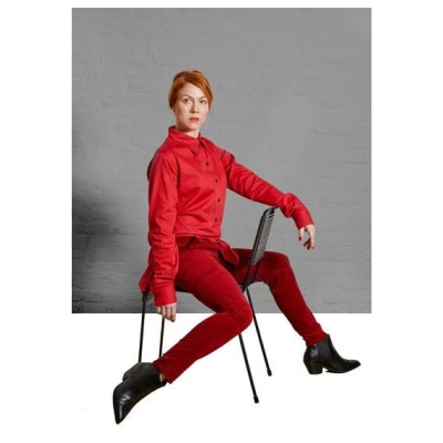 Sophia Schneider-Esleben Ann - Damenhose, Cordhose, Bundfaltenhose, Highwaist aus Bio-Baumwolle