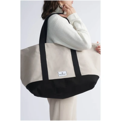 Souleway Damen vegan Beach Bag Sand/Black