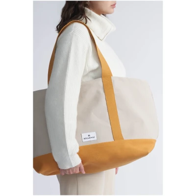 Souleway Damen vegan Beach Bag Sand/Mustard