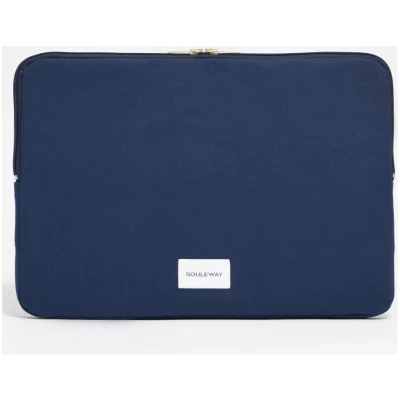 Souleway Damen vegan Laptop Sleeve Navy Blue