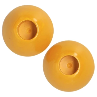 Speckstein-Kerzenhalter, 2er-Set, gelb