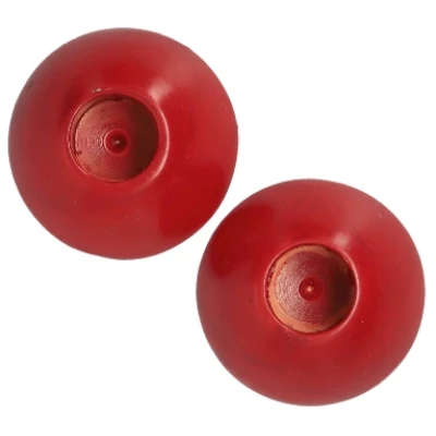 Speckstein-Kerzenhalter, 2er-Set, rot