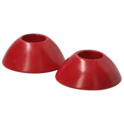 Speckstein-Kerzenhalter, 2er-Set, rot