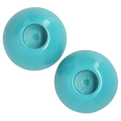 Speckstein-Kerzenhalter, 2er-Set, türkis