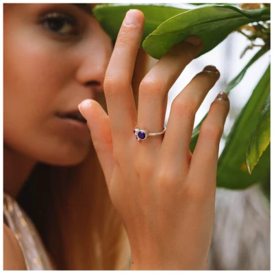 Spirit of Island 925 Silber Ring "Pink Lagoon" | Amethyst & pinker Spinell