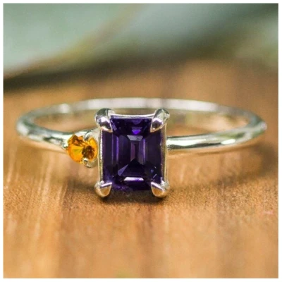 Spirit of Island 925 Silber Ring | Spinell & gelber Saphir