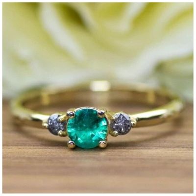 Spirit of Island Gold Ring | Smaragd & Diamanten Paar