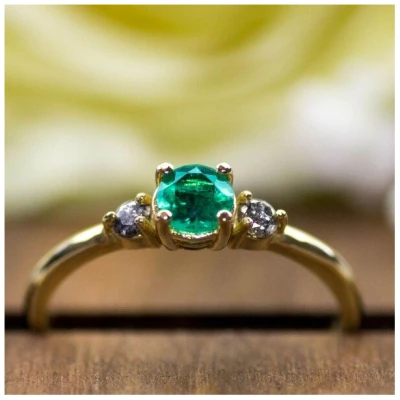 Spirit of Island Gold Ring | Smaragd & Diamanten Paar