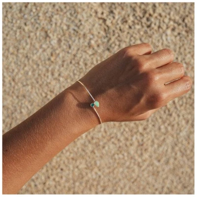 Spirit of Island Silber Armreifen | Opal & Smaragd