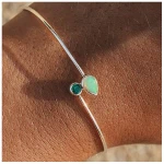Spirit of Island Silber Armreifen | Opal & Smaragd