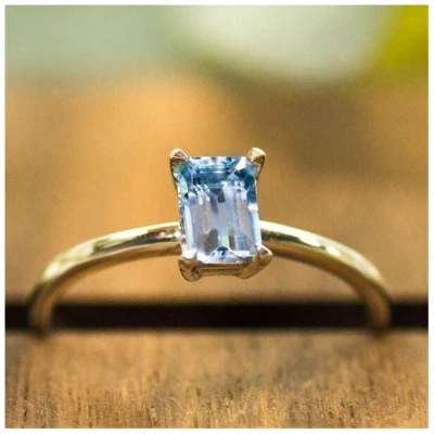 Spirit of Island Silber Solitär Ring "Surfing Aquamarin" |Blauer Aquamarin Edelstein