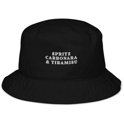 Spritz Carbonara Tiramisu - Organic Embroidered Bucket Hat - Multiple Colors