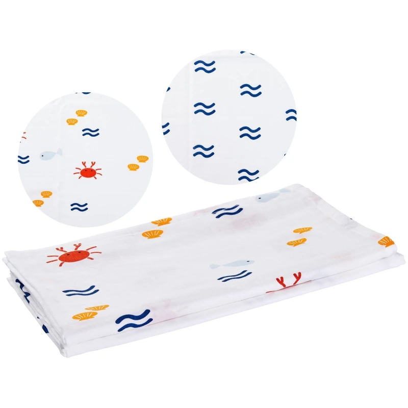 Spucktücher Bio-Baumwolle 2er Set "Strandurlaub" Maße 75 x 75 cm
