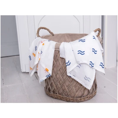 Spucktücher Bio-Baumwolle 2er Set "Strandurlaub" Maße 75 x 75 cm