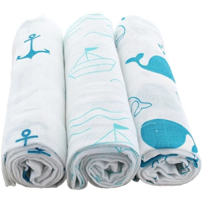 Spucktücher Bio-Baumwolle 3er-Set Blue Maße 75 x 75 cm