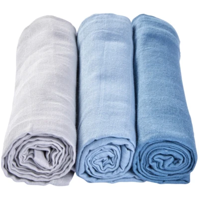 Spucktücher Bio-Baumwolle 3er Set "Dusty Blue" Maße 75 x 75 cm