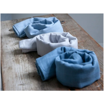 Spucktücher Bio-Baumwolle 3er Set "Dusty Blue" Maße 75 x 75 cm