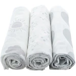Spucktücher Bio-Baumwolle 3er-Set Grey Maße 75 x 75 cm