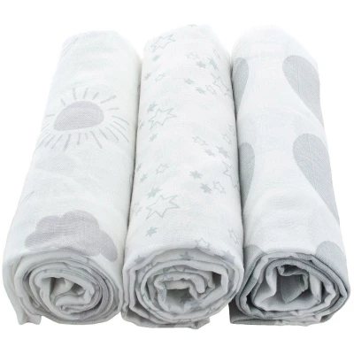 Spucktücher Bio-Baumwolle 3er-Set Grey Maße 75 x 75 cm