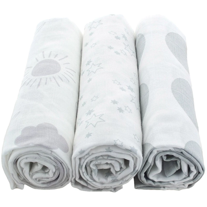 Spucktücher Bio-Baumwolle 3er-Set Grey Maße 75 x 75 cm