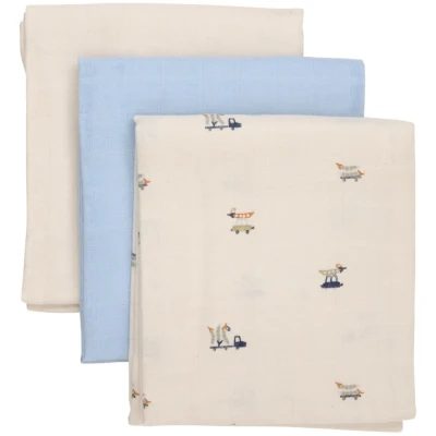 Spucktücher Musselin Bio-Baumwolle 3er-Set Celestial Blue Maße Gr. 70 x 70 cm